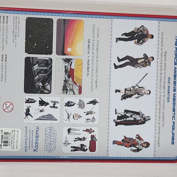 Star Wars, The Force Awakens Magnetic Figures Pottery Barn Kids Tin Box 2015 NOS - Picture 4 of 10
